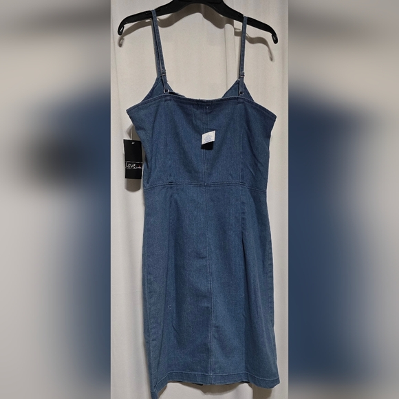 Chesley Women's Denim Sundress Front Button Blue Jean Size M - Picture 2 of 6